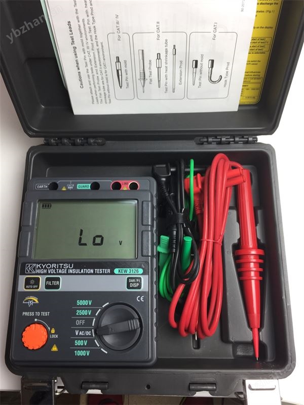 KEW3126高压兆欧表克列茨绝缘电阻测试仪漏电电流5MA