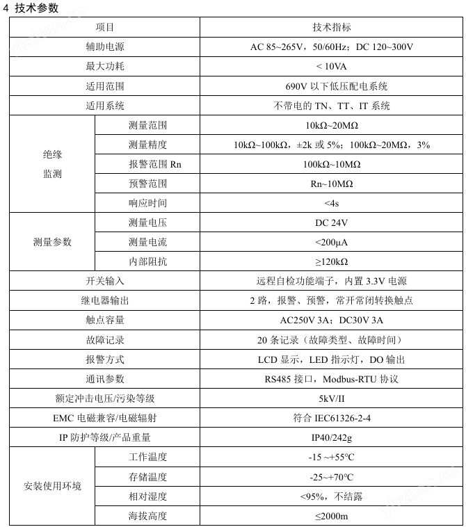 離線系統(tǒng)絕緣監(jiān)測(cè)儀